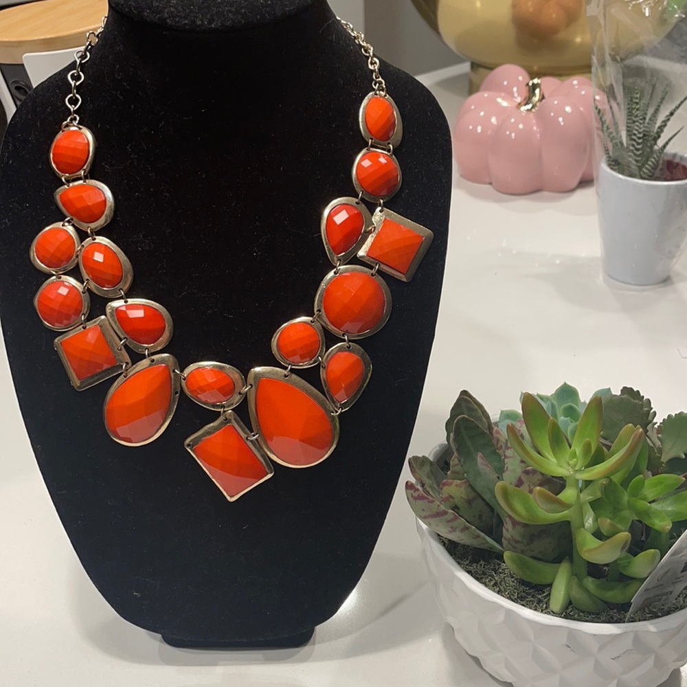Orange statement necklace